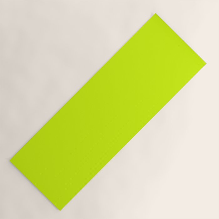 Bright Neon Yellow Green Chartreuse Solid Color Yoga Mat Gallery Image 1