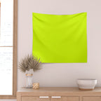 Bright Neon Yellow Green Chartreuse Solid Color Wall Tapestry Gallery Image 2