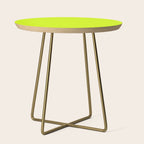 Bright Neon Yellow Green Chartreuse Solid Color Side Table Gallery Image 1