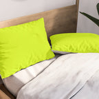 Bright Neon Yellow Green Chartreuse Solid Color Pillow Sham Gallery Image 2