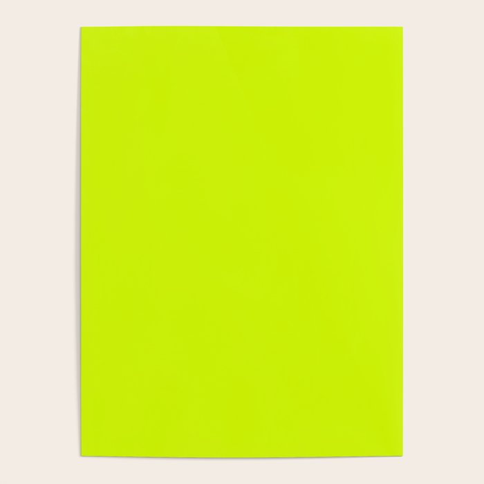 Bright Neon Yellow Green Chartreuse Solid Color Poster Gallery Image 4