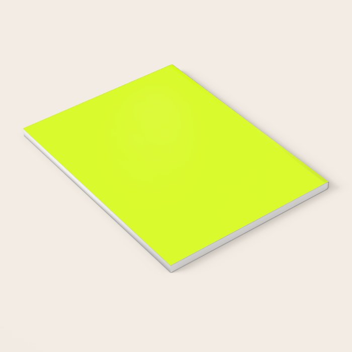Bright Neon Yellow Green Chartreuse Solid Color Notebook Gallery Image 3