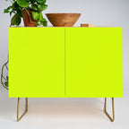 Bright Neon Yellow Green Chartreuse Solid Color Credenza Gallery Image 1