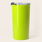 Bright Neon Yellow Green Chartreuse Solid Color Travel Mug Gallery Image 3