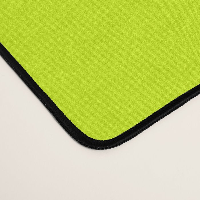 Bright Neon Yellow Green Chartreuse Solid Color Desk Mat Gallery Image 4