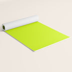 Bright Neon Yellow Green Chartreuse Solid Color Yoga Mat Gallery Image 2