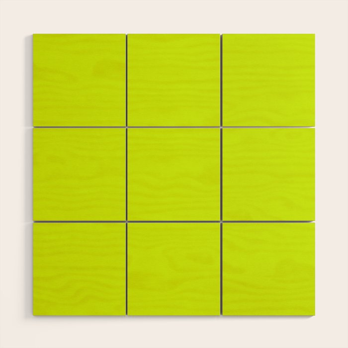Bright Neon Yellow Green Chartreuse Solid Color Wood Wall Art Gallery Image 1