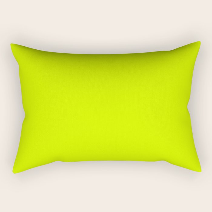 Bright Neon Yellow Green Chartreuse Solid Color Rectangular Pillow Gallery Image 1