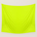 Bright Neon Yellow Green Chartreuse Solid Color Wall Tapestry Gallery Image 4