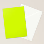 Bright Neon Yellow Green Chartreuse Solid Color Stationery Card Gallery Image 2
