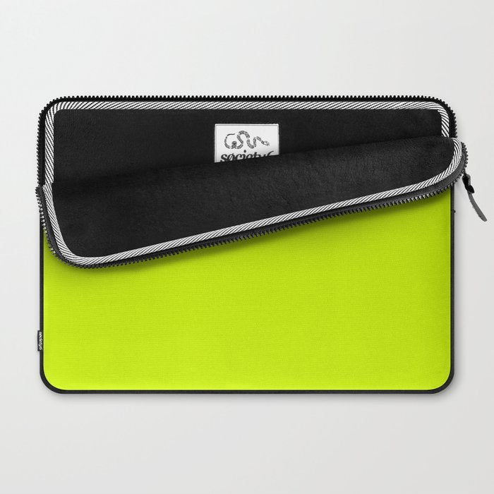 Bright Neon Yellow Green Chartreuse Solid Color Laptop Sleeve Gallery Image 2