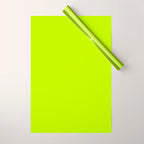 Bright Neon Yellow Green Chartreuse Solid Color Wrapping Paper Gallery Image 1