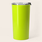 Bright Neon Yellow Green Chartreuse Solid Color Travel Mug Gallery Image 2