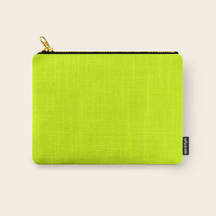 Bright Neon Yellow Green Chartreuse Solid Color Carry All Pouch Gallery Image 1