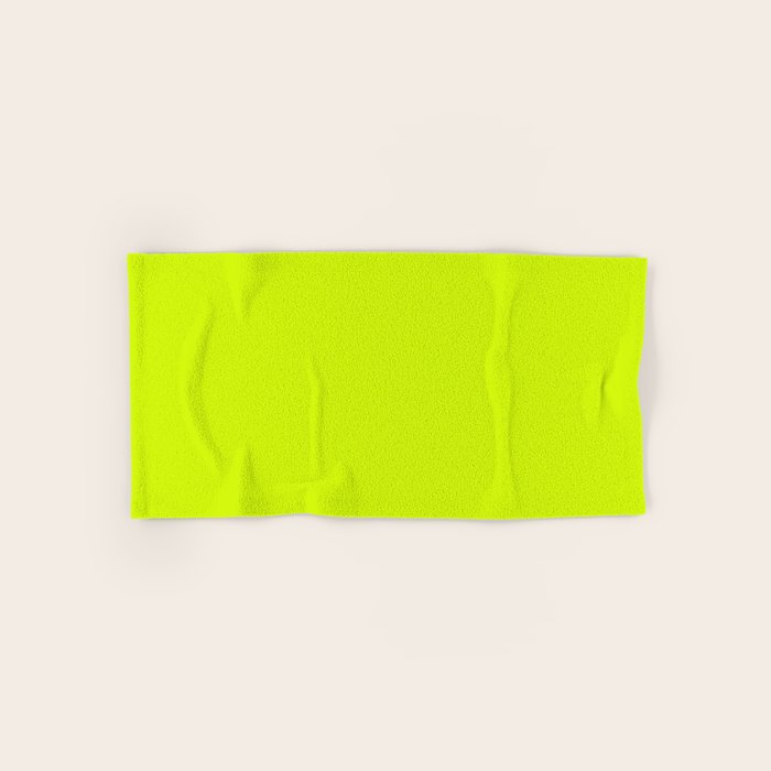 Bright Neon Yellow Green Chartreuse Solid Color Bath Towel Gallery Image 1