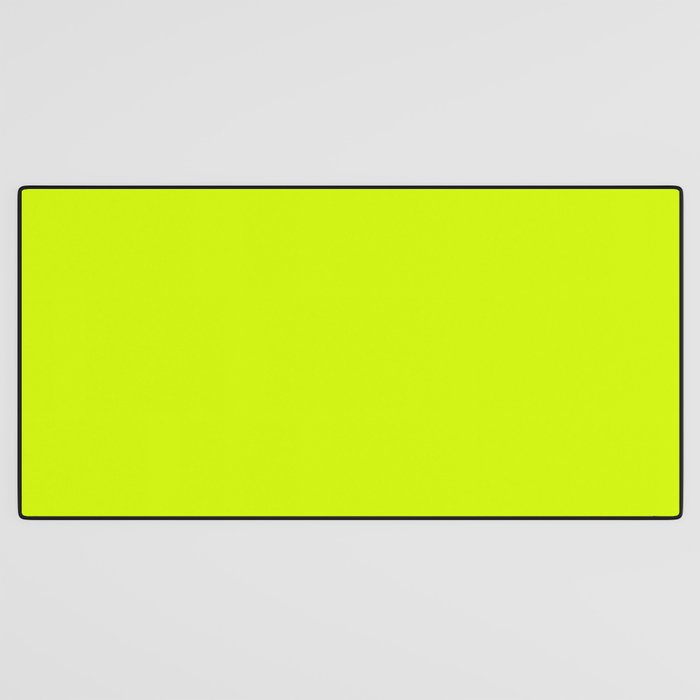 Bright Neon Yellow Green Chartreuse Solid Color Desk Mat Gallery Image 3