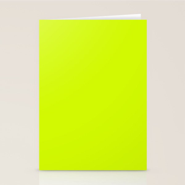 Bright Neon Yellow Green Chartreuse Solid Color Stationery Card Gallery Image 2