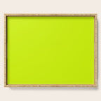 Bright Neon Yellow Green Chartreuse Solid Color Serving Tray Gallery Image 1
