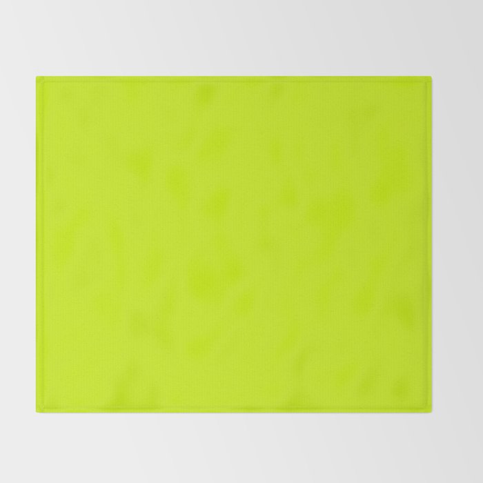 Bright Neon Yellow Green Chartreuse Solid Color Throw Blanket Gallery Image 2
