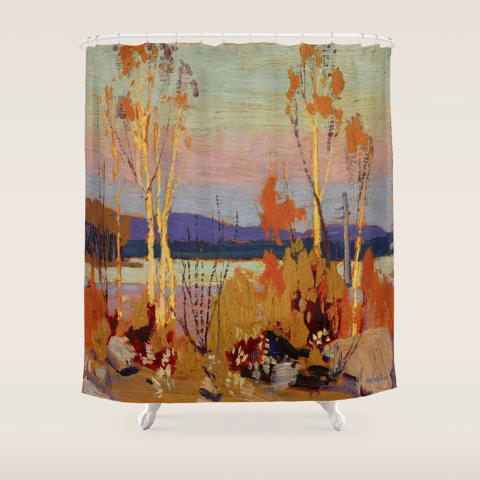 Tom Thomson Birches 1916 Canadian Landscape Artist Shower Curtain Gallery Image 1