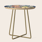 Block print summer meadow dark blue Side Table Gallery Image 1