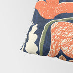 Block print summer meadow dark blue Pillow Sham Gallery Image 4