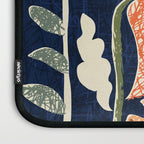Block print summer meadow dark blue Laptop Sleeve Gallery Image 3