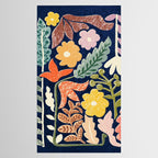 Block print summer meadow dark blue Tablecloth Gallery Image 2