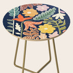 Block print summer meadow dark blue Side Table Gallery Image 2