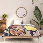Block print summer meadow dark blue Comforter Gallery Image 3