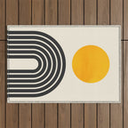 Gold Sun I: Mid-Century Modern Edition Outdoor Rug Gallery Image 1