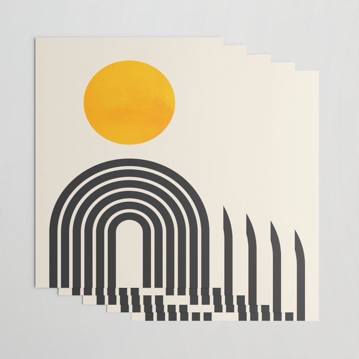 Gold Sun I: Mid-Century Modern Edition Wrapping Paper Gallery Image 3