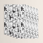 Geometric sweet wet noses // white background black and white dogs Wrapping Paper Gallery Image 3