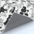 Geometric sweet wet noses // white background black and white dogs Rug Gallery Image 4