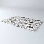 Geometric sweet wet noses // white background black and white dogs Rug Gallery Image 3
