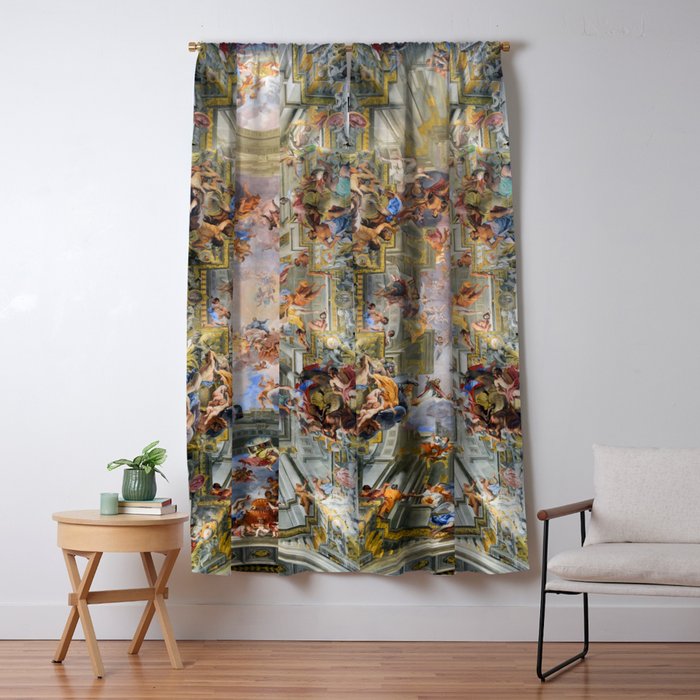 The Triumph Of St Ignatius Ceiling Painting Fresco Renaissance  Window Curtain Gallery Image 1