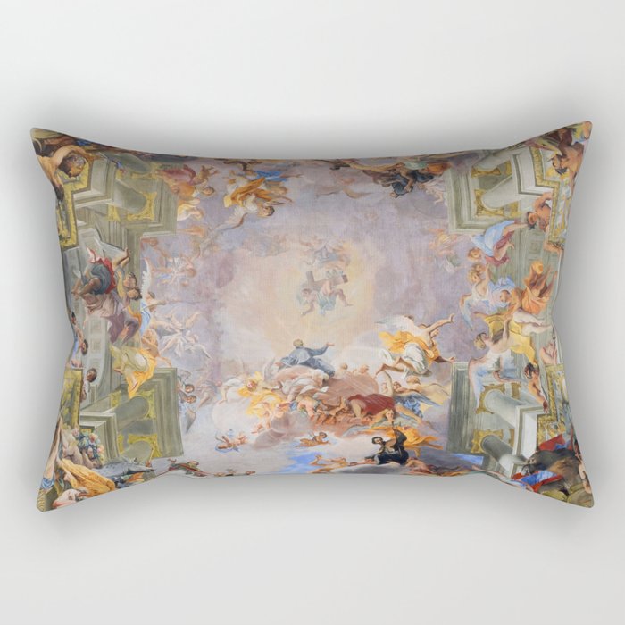 The Triumph Of St Ignatius Ceiling Painting Fresco Renaissance  Rectangular Pillow Gallery Image 2
