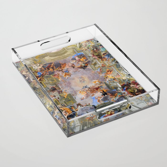 The Triumph Of St Ignatius Ceiling Painting Fresco Renaissance  Acrylic Tray Gallery Image 1