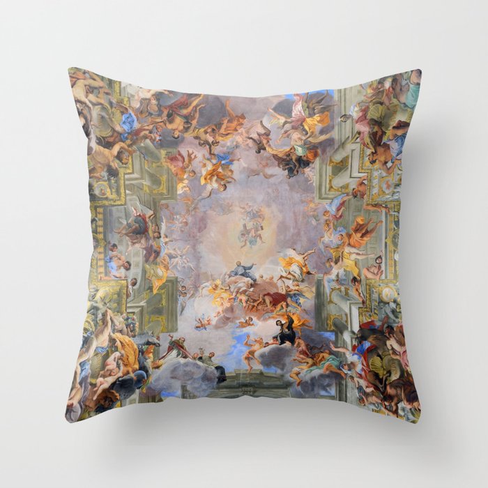 The Triumph Of St Ignatius Ceiling Painting Fresco Renaissance  Throw Pillow Gallery Image 1