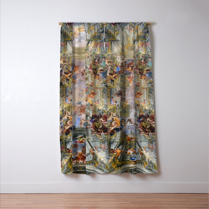 The Triumph Of St Ignatius Ceiling Painting Fresco Renaissance  Window Curtain Gallery Image 3