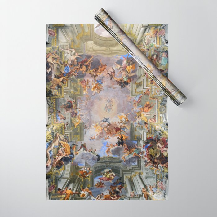The Triumph Of St Ignatius Ceiling Painting Fresco Renaissance  Wrapping Paper Gallery Image 1