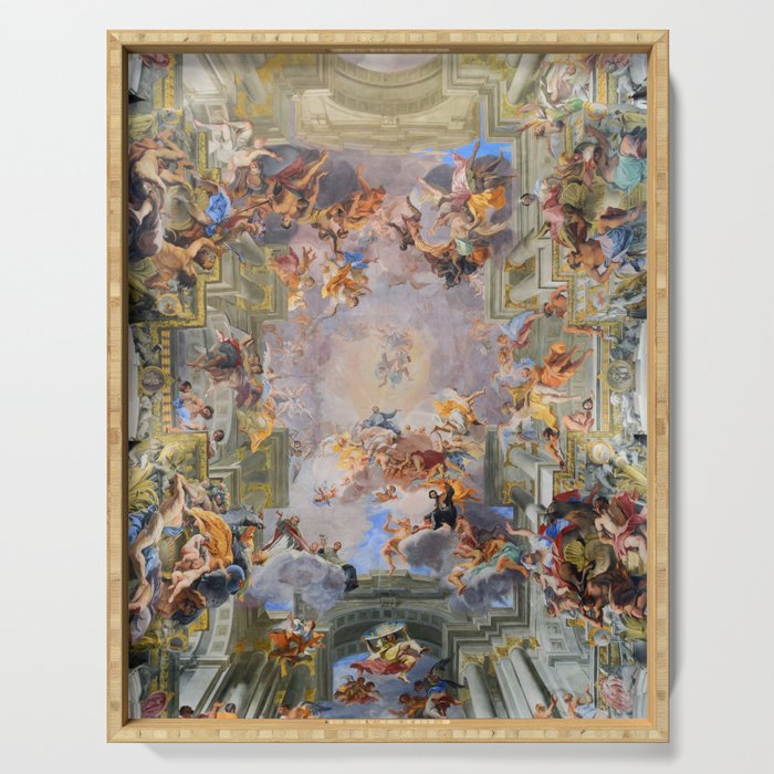 The Triumph Of St Ignatius Ceiling Painting Fresco Renaissance  Serving Tray Gallery Image 1