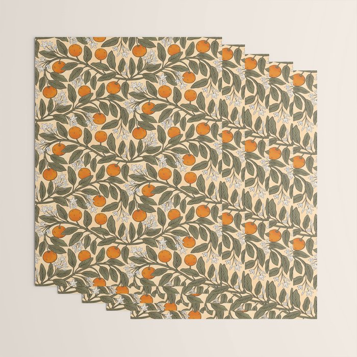 Art Nouveau Oranges Wrapping Paper Gallery Image 3