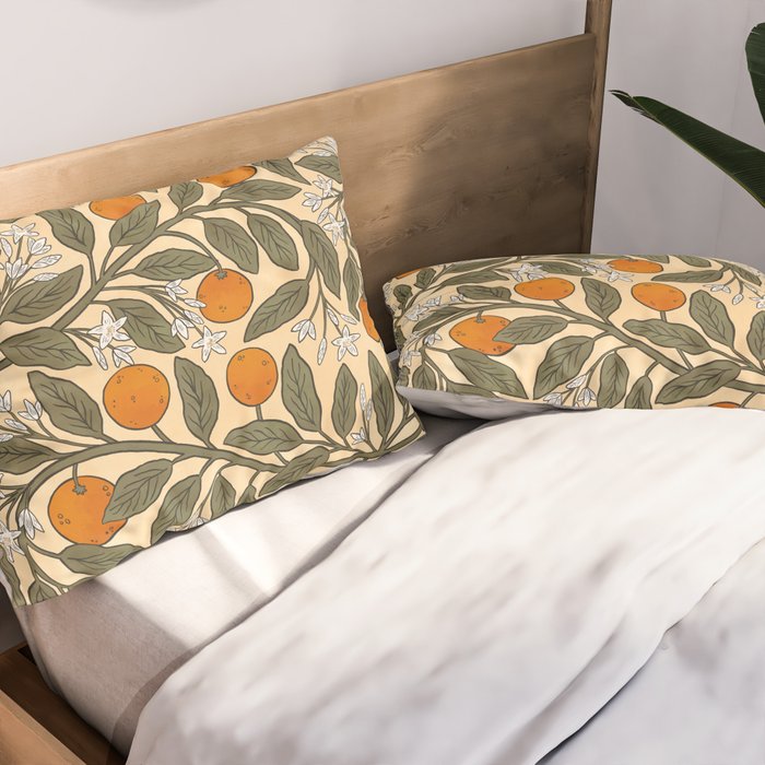 Art Nouveau Oranges Pillow Sham Gallery Image 2