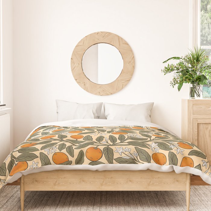 Art Nouveau Oranges Duvet Cover Gallery Image 3