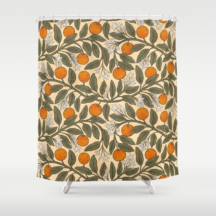 Art Nouveau Oranges Shower Curtain Gallery Image 1