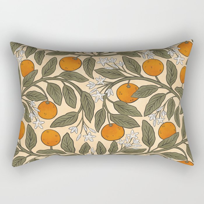 Art Nouveau Oranges Rectangular Pillow Gallery Image 2