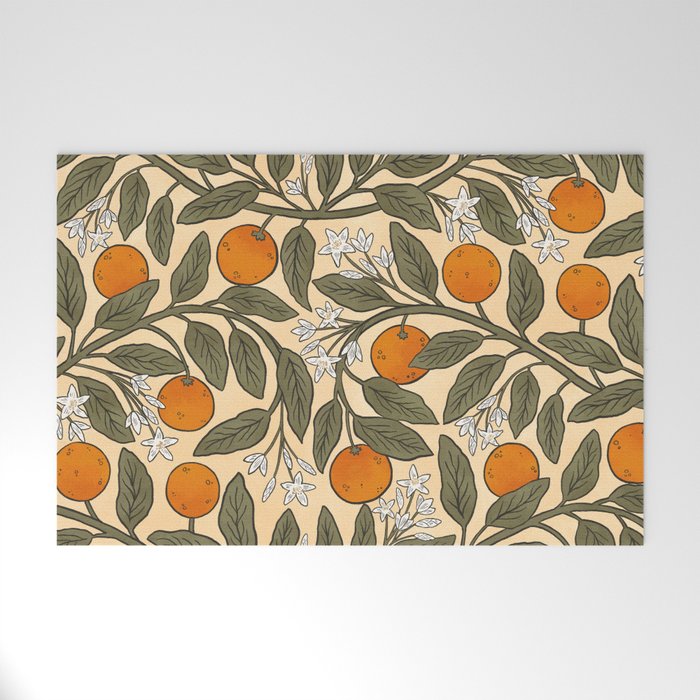 Art Nouveau Oranges Welcome Mat Gallery Image 1