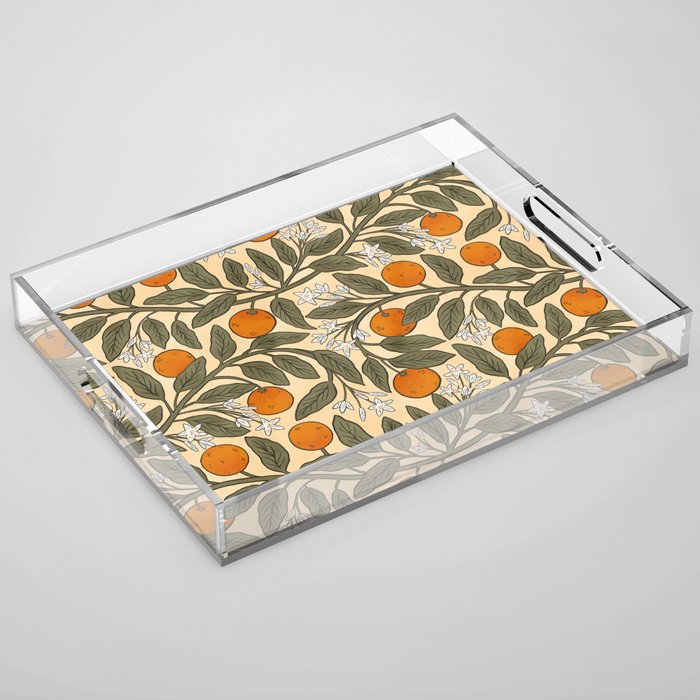 Art Nouveau Oranges Acrylic Tray Gallery Image 1
