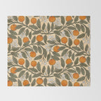 Art Nouveau Oranges Throw Blanket Gallery Image 2